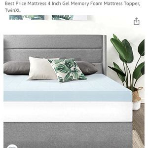 4 inch FOAM Mattress pad Twin XL